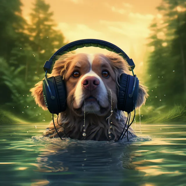 Dogs Binaural Walk: Soothing Water Sounds