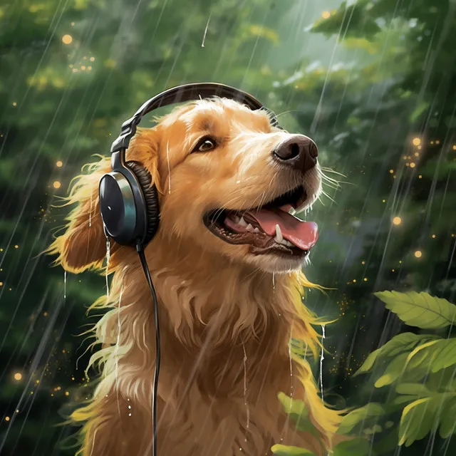 Canine Calm In Rain Drift