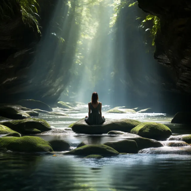 Meditation's Calm in Stream's Flow