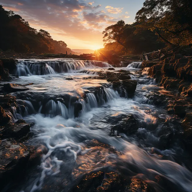 Melodía De La Cascada A Orillas Del Río