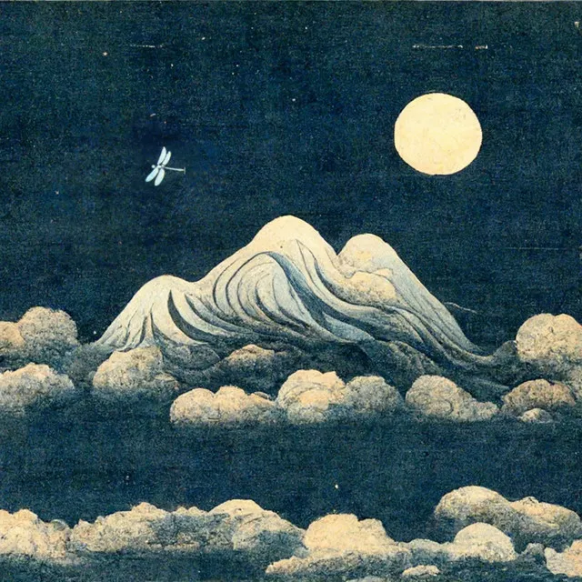 above the clouds, before the moon