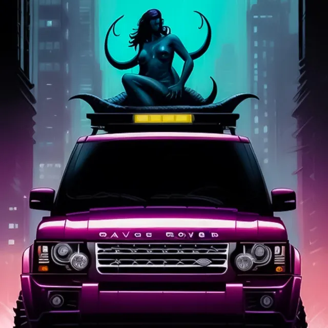 Neon Range Rover