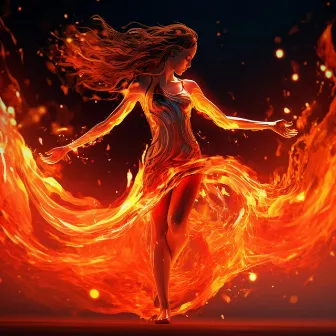 Firelight Serenity: Symphony of Blazing Beauty by American Native