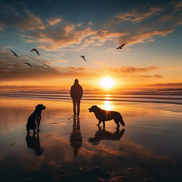 Paz Interior De La Armonía Del Océano Con Perros