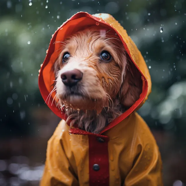 Paseo Bajo La Lluvia: Armonía Juguetona De Perros