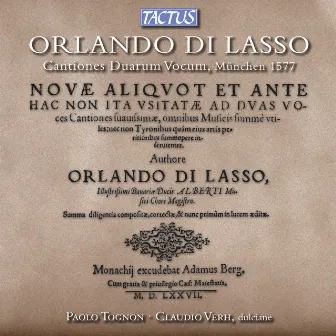 Lasso: Cantiones Duarum Vocum by Claudio Verh