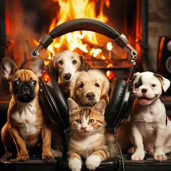 Pets in the Firelight: Calming Music by Fire of Waves