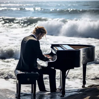 Abrazo Del Océano: El Piano Baila Con La Canción Salvaje De Las Olas by Teclas del piano