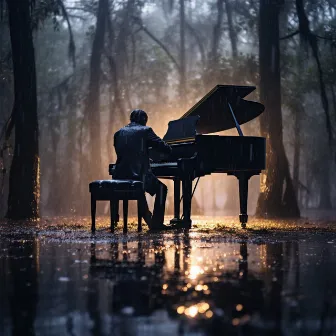 Meditación De Enfoque Lluvioso: Melodías Tranquilas De Piano by Teclas de canalón