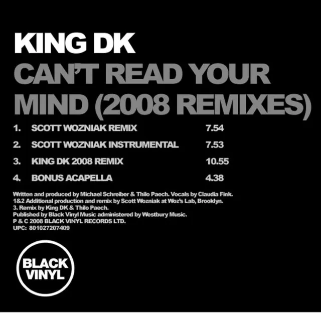 Can't Read Your Mind 2008 - King DK 2008 Remix