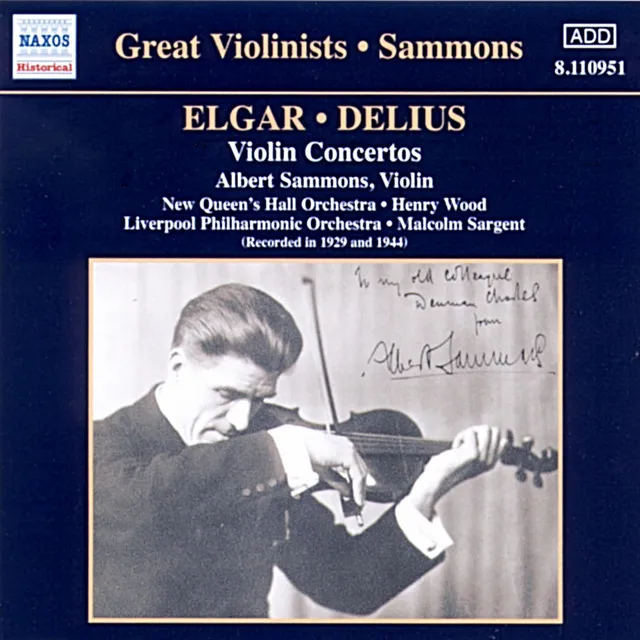 Elgar / Delius: Violin Concertos (Sammons) (1929, 1944)