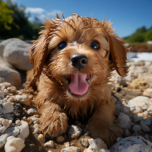 Sueños Pacificos Del Perro Junto Al Agua