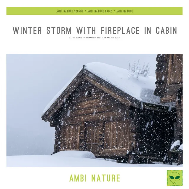 Winter Storm with Fireplace in Cabin (Nature Sounds for Relaxation, Meditation and Deep Sleep)