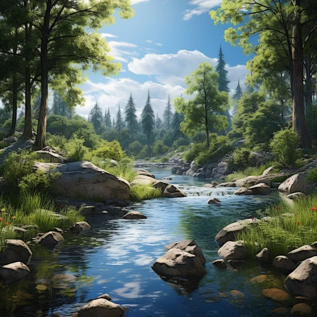 Musical Oasis: Serene Streams and Waterfalls of Relaxation