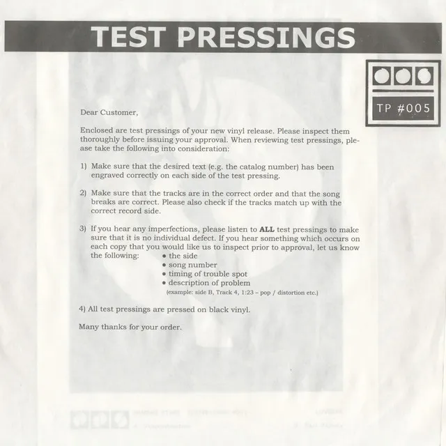 Testpressing#005