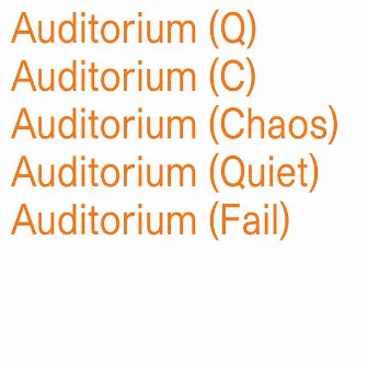 Auditorium (Chaos, Quiet, Fail) by Christof Migone