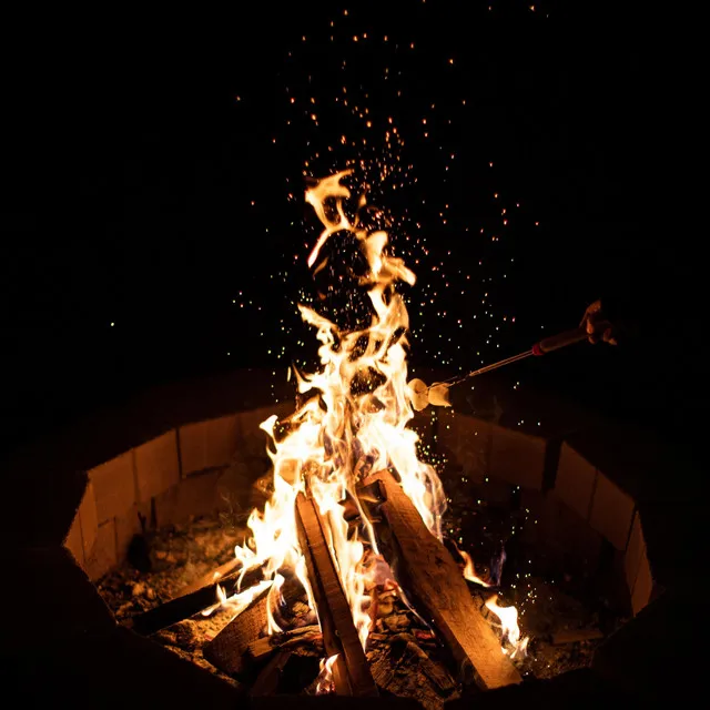 Peaceful Fireplace At Night