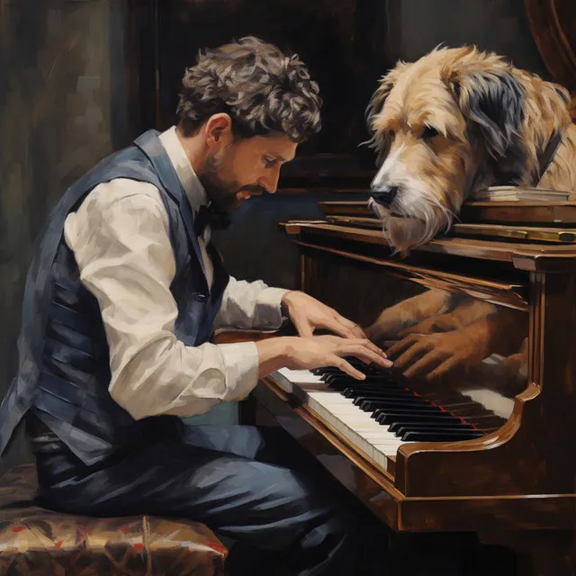 Perros Piano Del Crepúsculo En Armonía