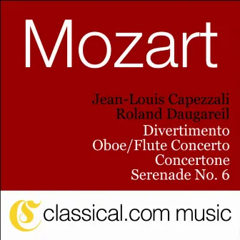 Wolfgang Amadeus Mozart, Divertimento, K. 136 by Jean-Louis Capezzali