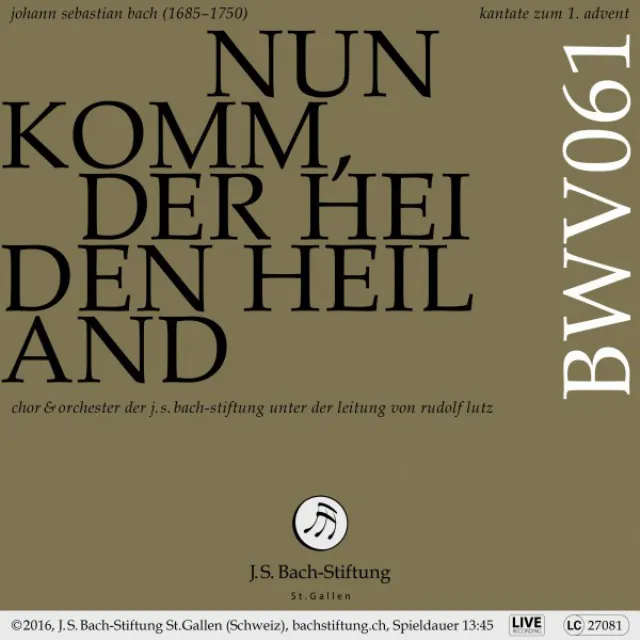 Nun komm, der Heiden Heiland, BWV 61: Recitative: Siehe, ich stehe vor der Tür (Bass)