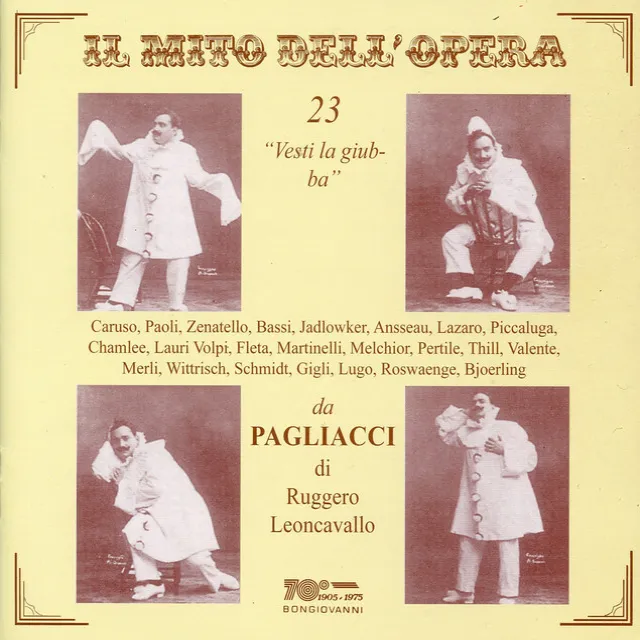 Pagliacci, Act I: "Vesti la giubba" (performed by Ansseau)