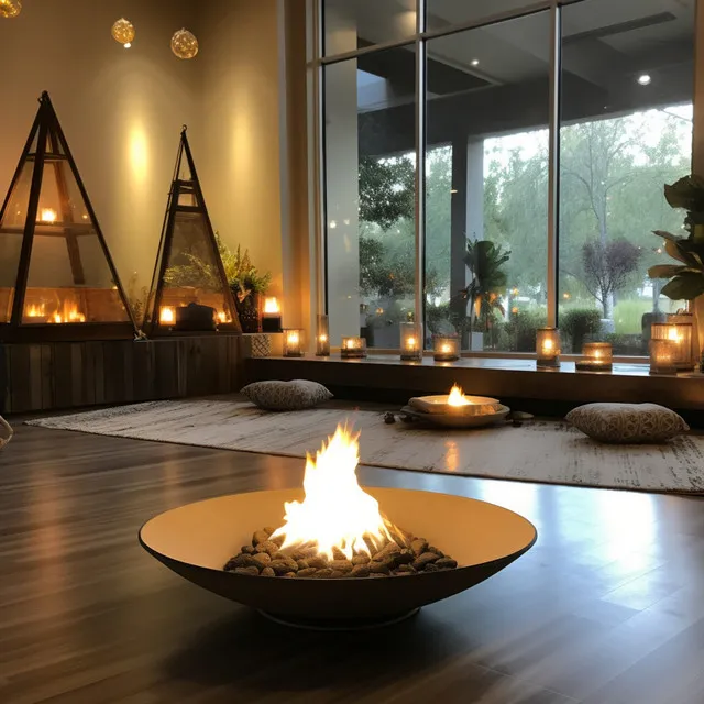 Fiery Relaxation: Spa Massage Ambiance