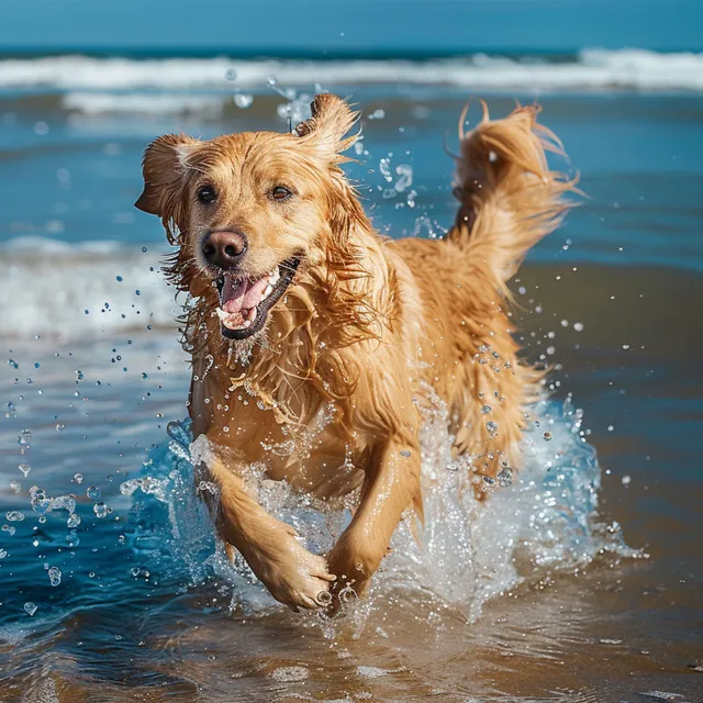 Olas Pacíficas Para Perros En El Océano