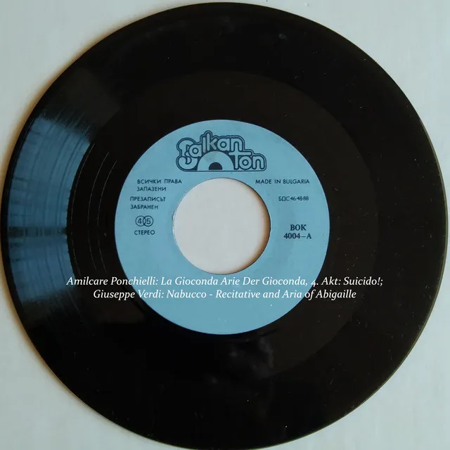 Amilcare Ponchielli: La Gioconda Arie Der Gioconda, 4. Akt: Suicido!; Giuseppe Verdi: Nabucco - Recitative and Aria of Abigaille