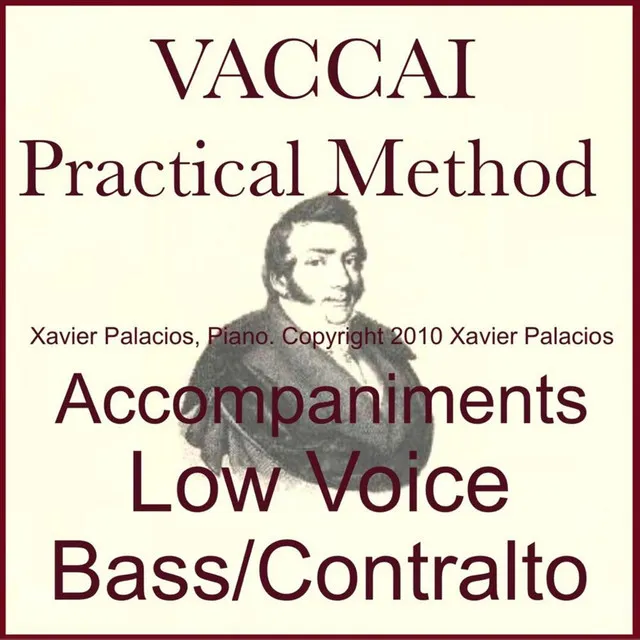 Vaccai Practical Vocal Method Accompaniments for Bass and Contralto with transpositions