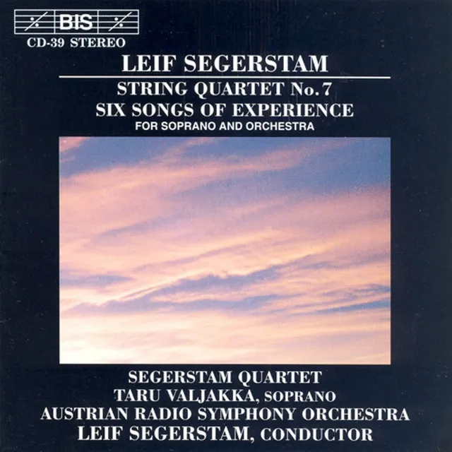 Segerstam: Six Songs of Experience / String Quartet